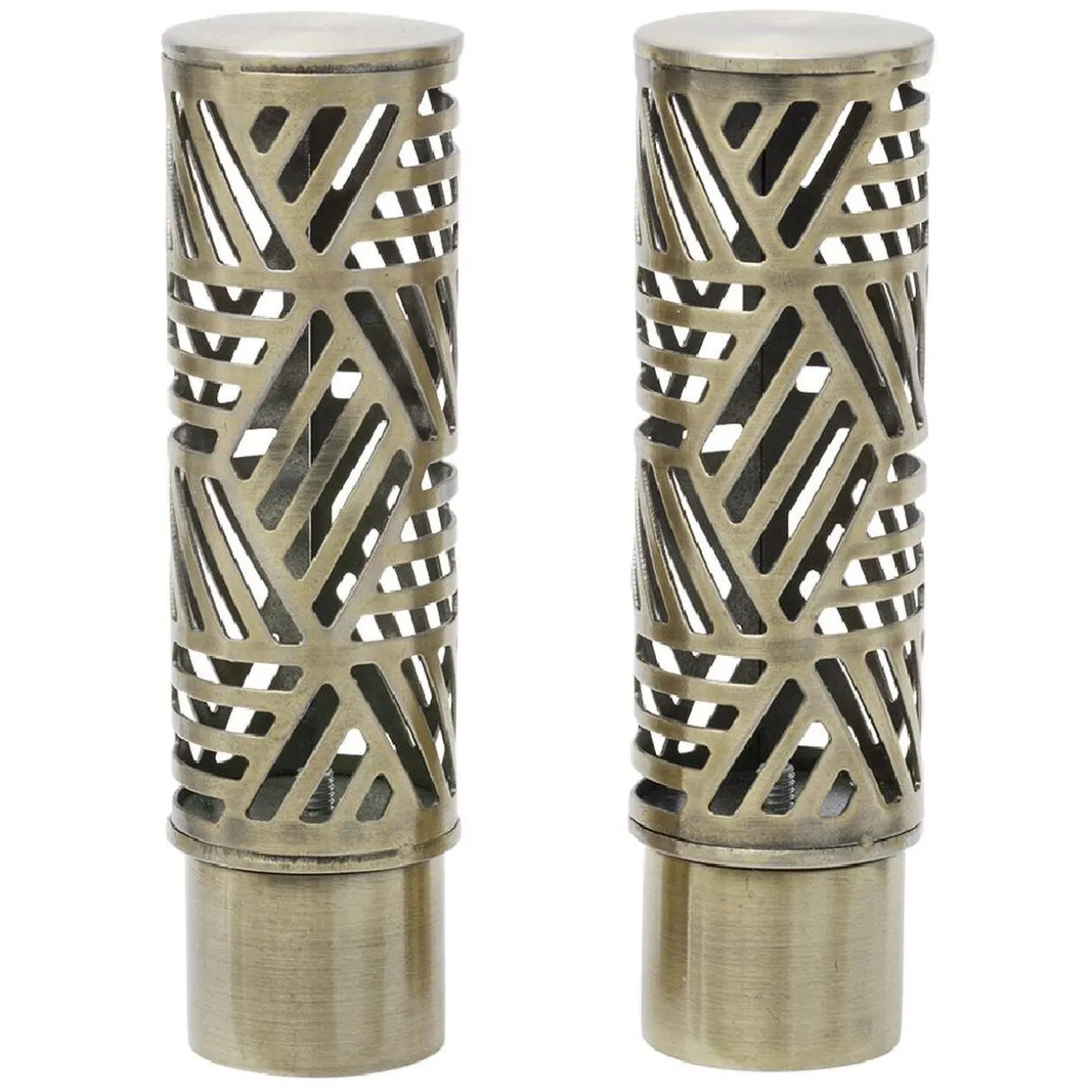 Embout tringle à rideau Ø20mm cylindrique aluminium laiton brossé x2