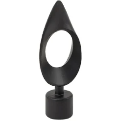 Embout tringle à rideau Ø20mm métal forme ovale noir mat x2