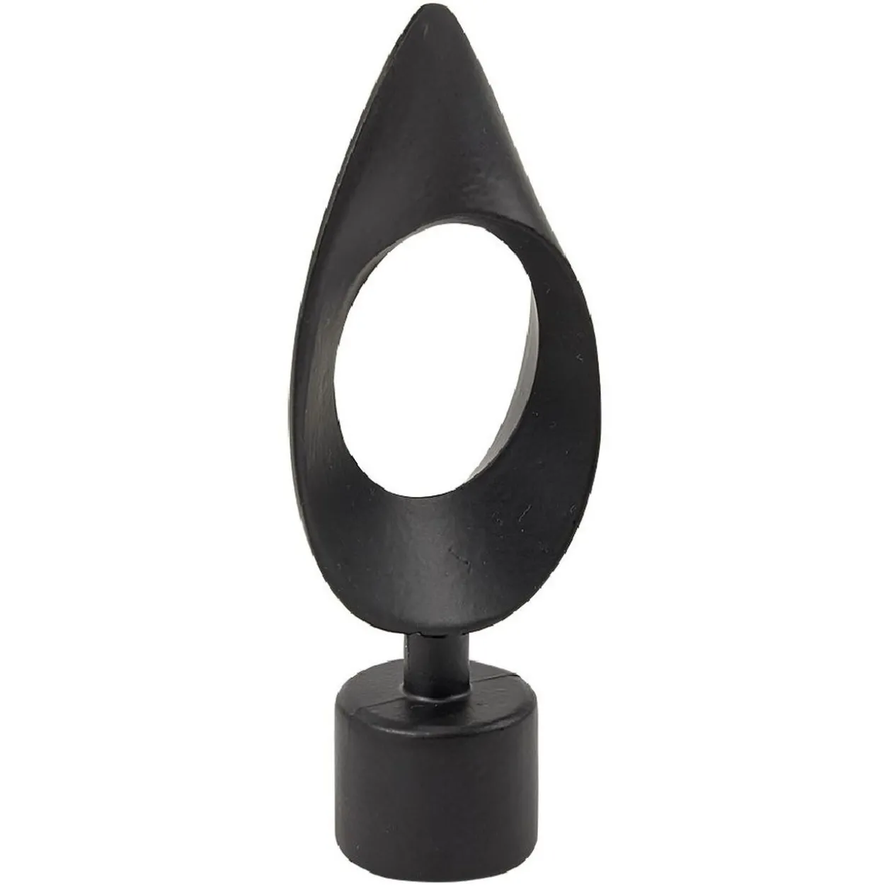 Embout tringle à rideau Ø20mm métal forme ovale noir mat x2