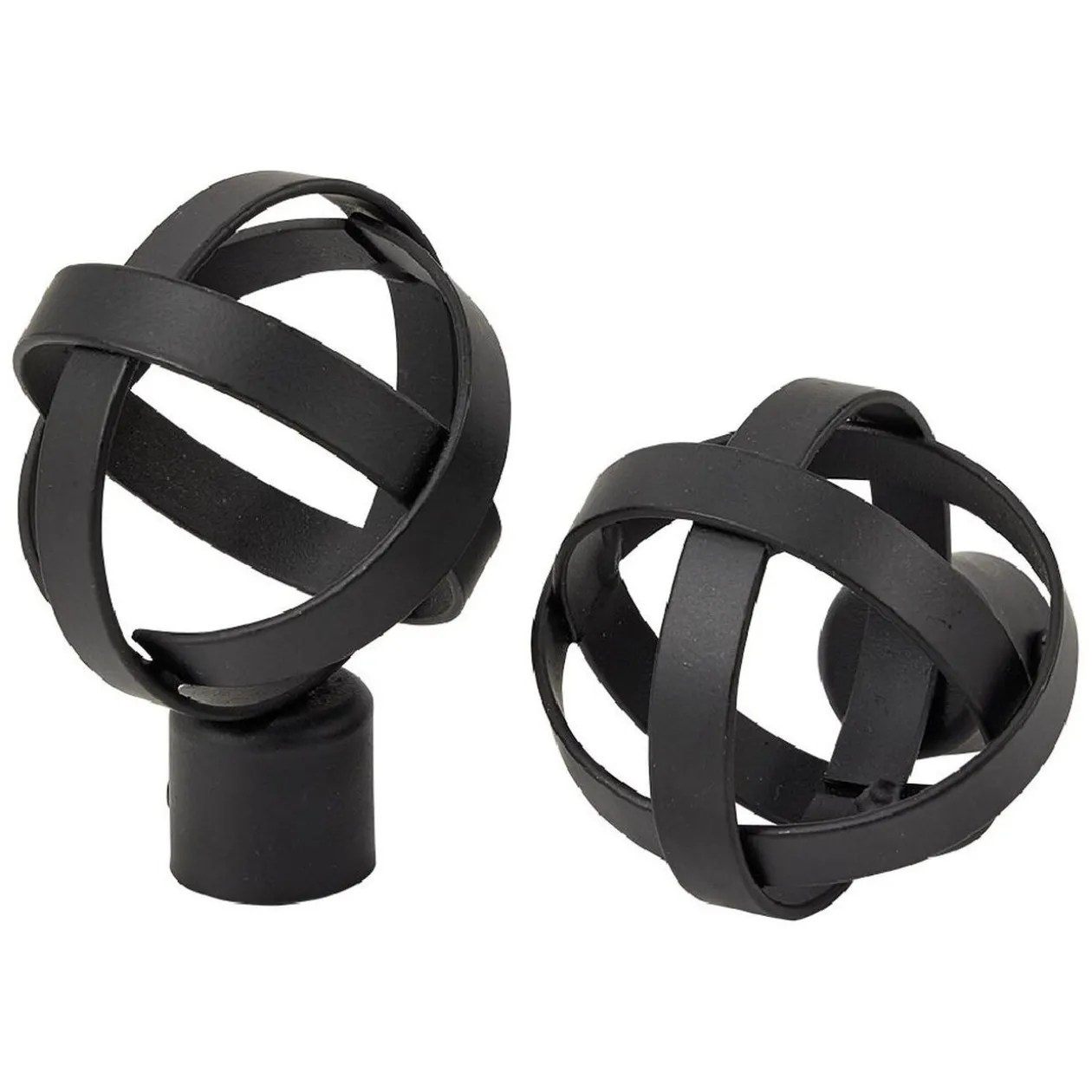 Embout tringle à rideau Ø20mm métal forme spirale noir mat x2