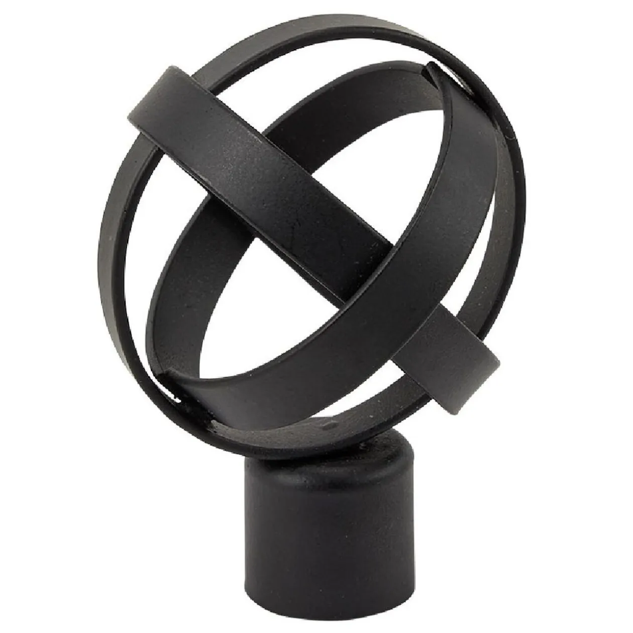 Embout tringle à rideau Ø20mm métal forme spirale noir mat x2