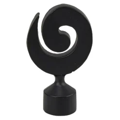 Embout tringle à rideau Ø20mm métal forme spirale noir mat x2