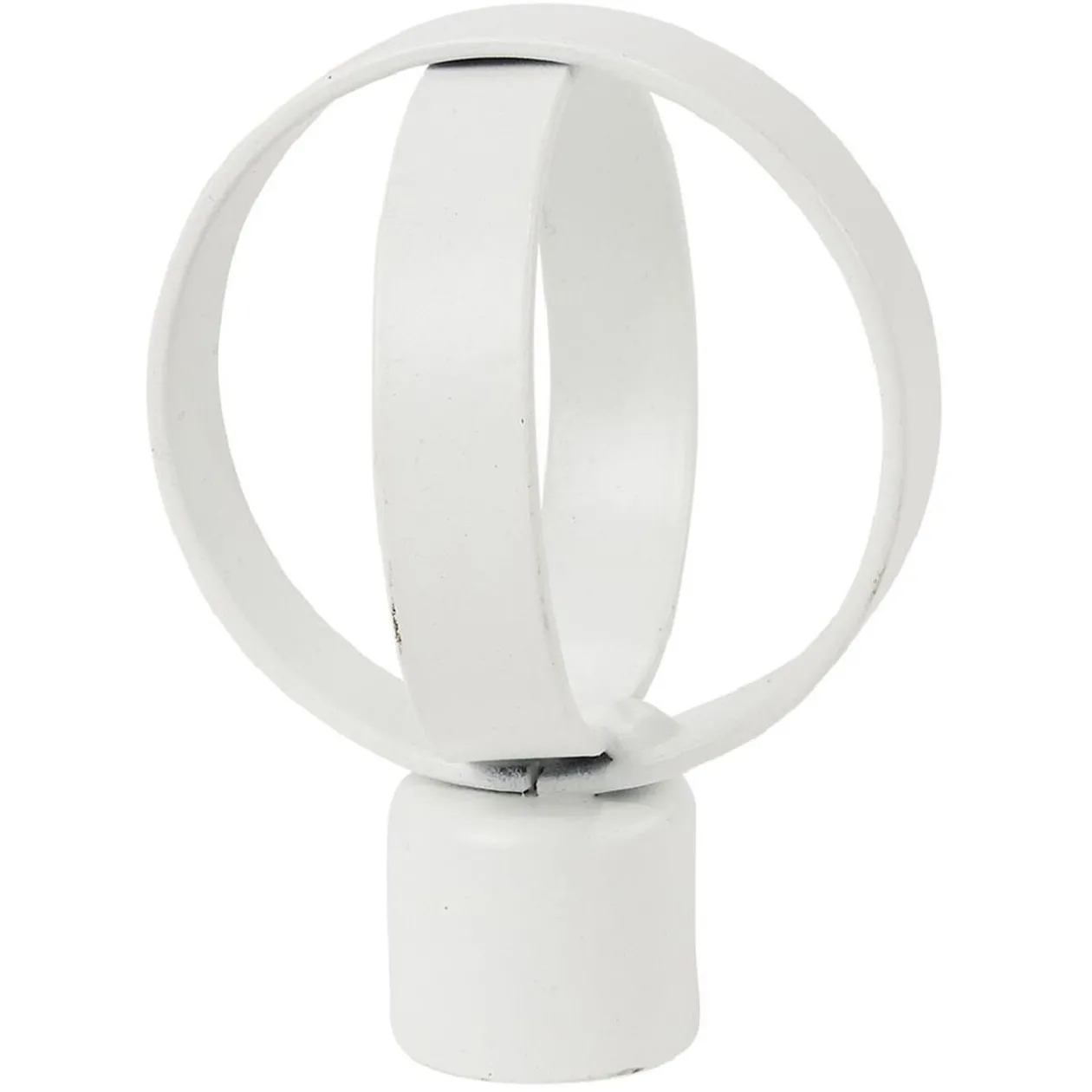 Embout tringle à rideau Ø20mm métal forme anneau blanc mat x2