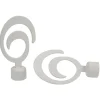Embout tringle à rideau Ø20mm métal forme spirale blanc mat x2