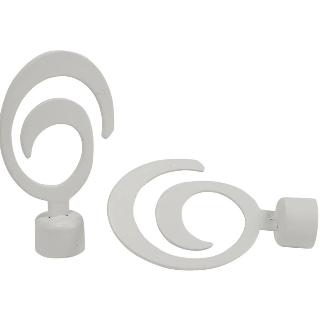 Embout tringle à rideau Ø20mm métal forme spirale blanc mat x2