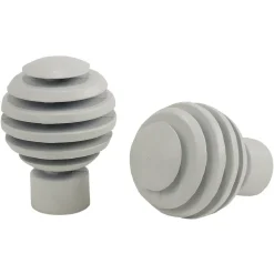 Embout tringle à rideau Ø20mm métal forme cercle blanc mat x2