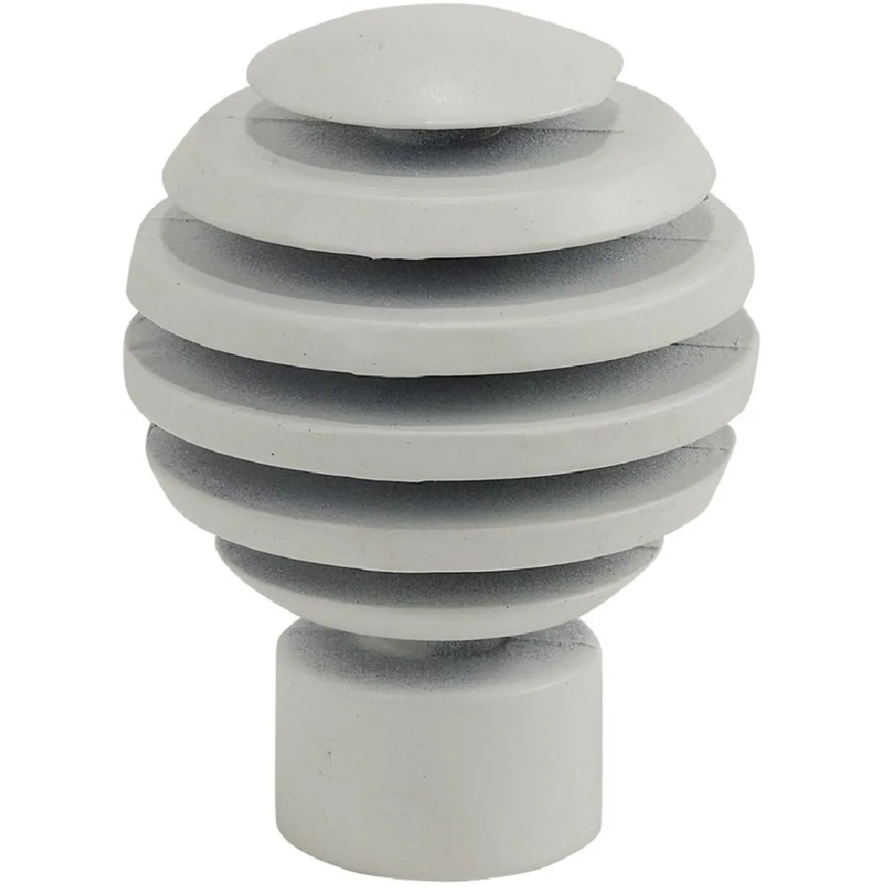 Embout tringle à rideau Ø20mm métal forme cercle blanc mat x2