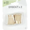 Embout x2 forme bouchon bois couleur naturel