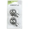 Embout x2 forme boule métal argenté