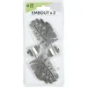 Embout x2 forme feuille métal argenté