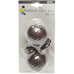 Embouts X2 Bois Boule strie