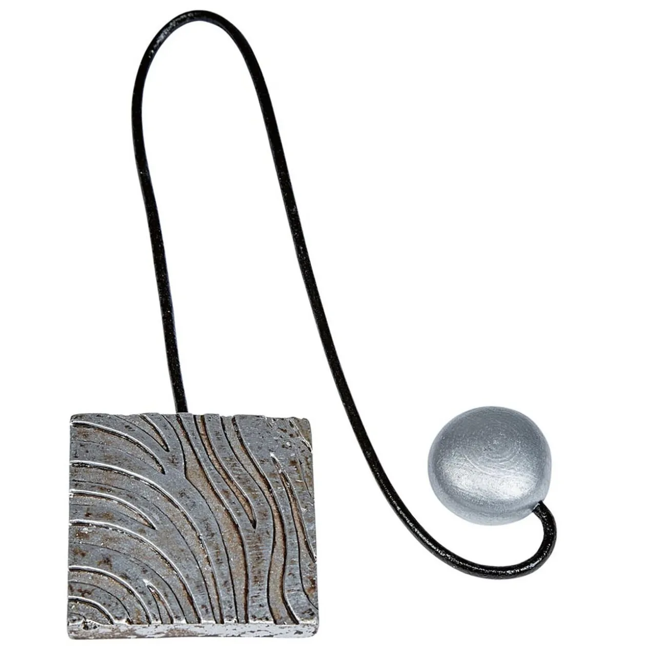 Embrasse aimantée en métal carré argenté