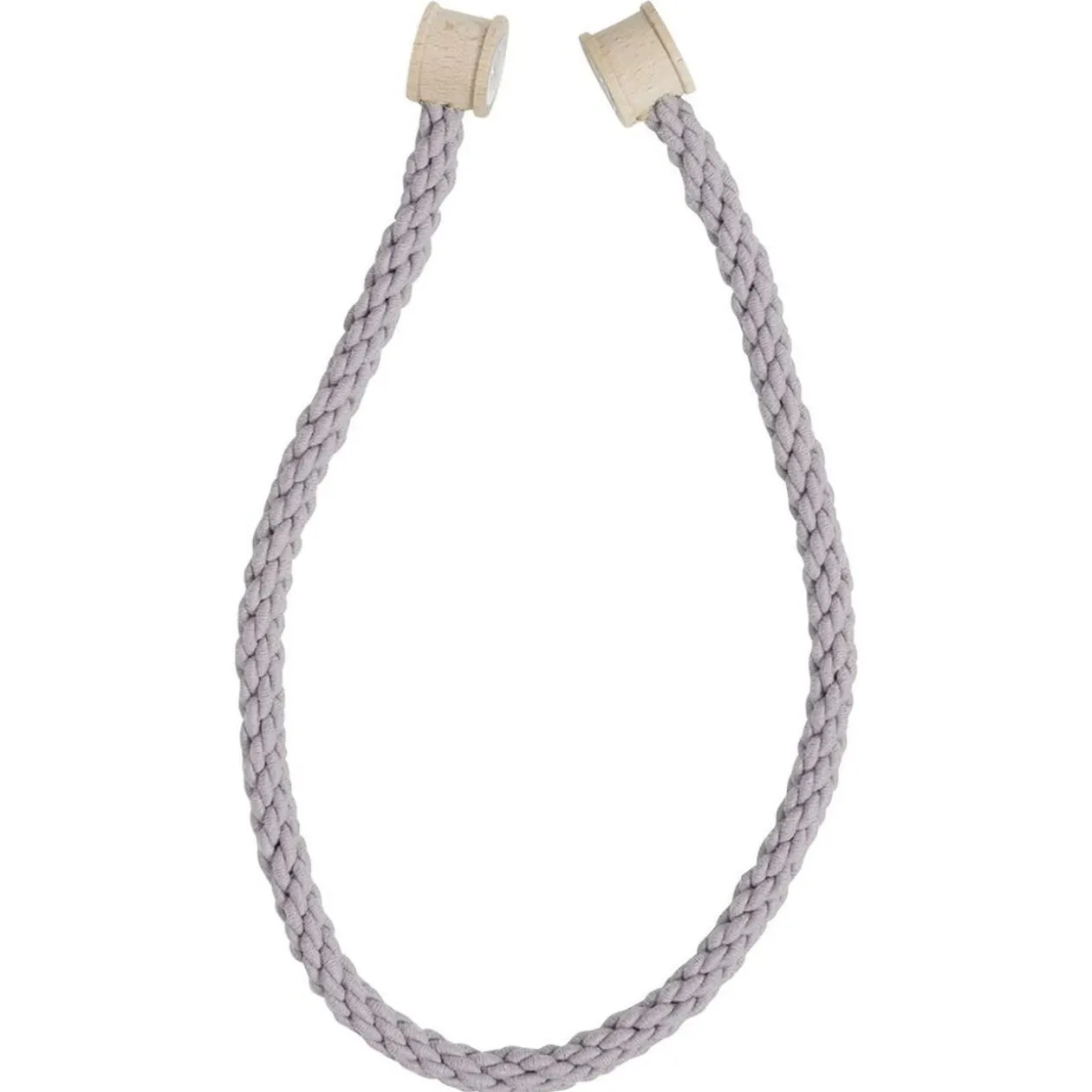 Embrasse aimantée cordon gris embout bois