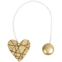 Embrasse aimantée forme coeur résine doré