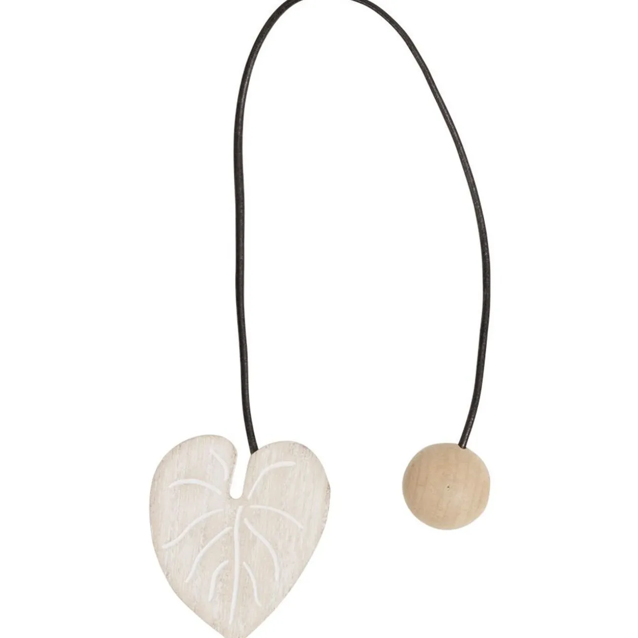 Embrasse aimantée forme feuille bois naturel