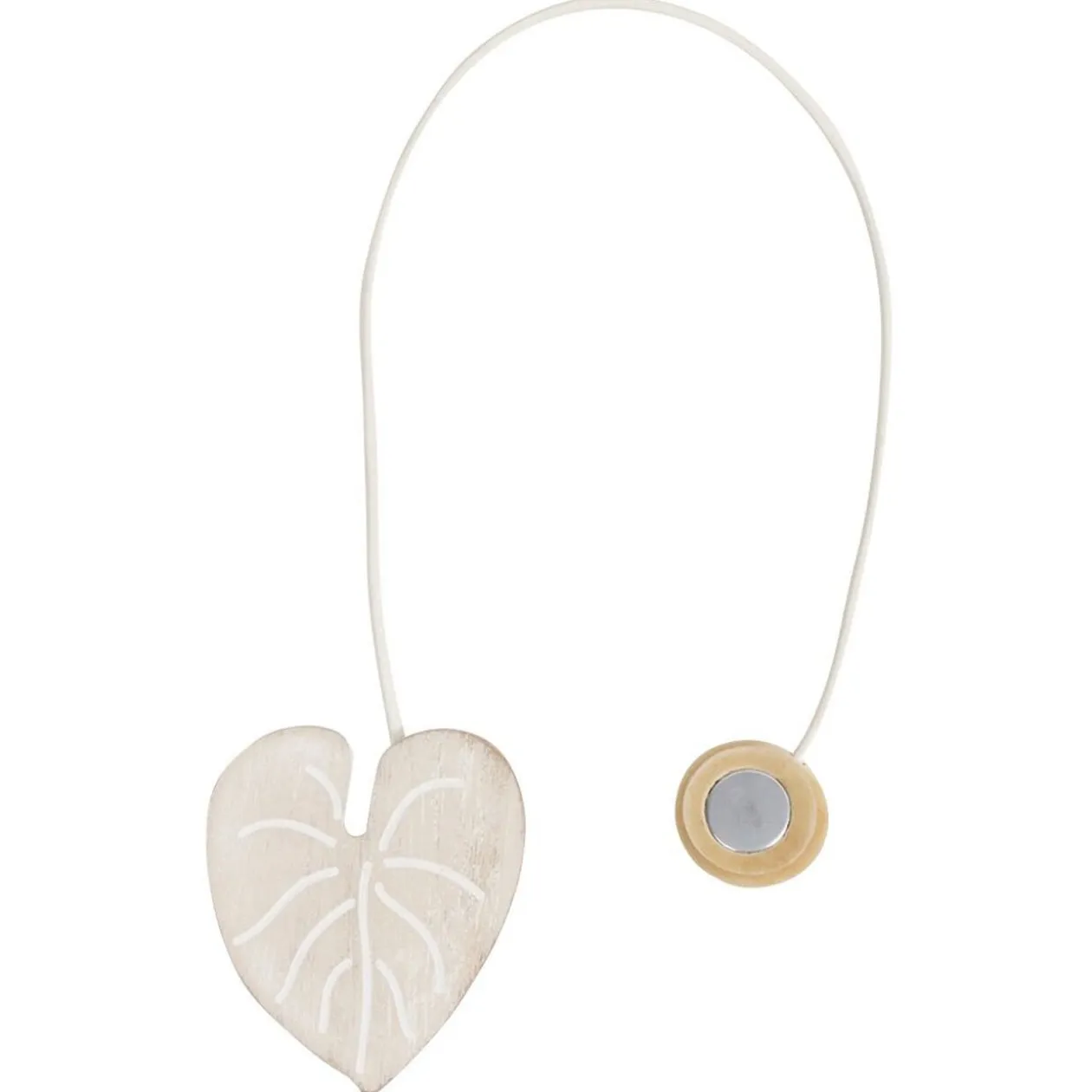 Embrasse aimantée forme feuille bois naturel