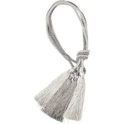 Embrasse corde avec pompon gris