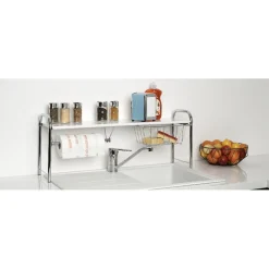 Etagère pont d'évier métallique