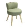 Fauteuil crapaud Frog bois naturel et vert Ø45xH59cm