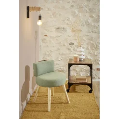 Fauteuil crapaud Frog bois naturel et vert Ø45xH59cm