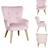 Fauteuil enfant Helsinki bois effet peau de pêche rose 46x40,5xH63cm