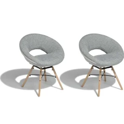 Fauteuil gris clair Luna x 2