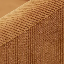 Fauteuil Joseph velours côtelé marron rouille/acajou - L73xP66xH78 cm