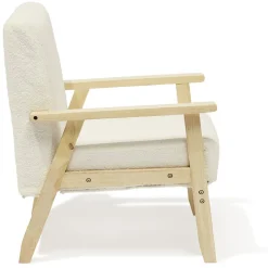 Fauteuil Joséphine curly effet laine bouclée blanc - L64xP70xH76 cm