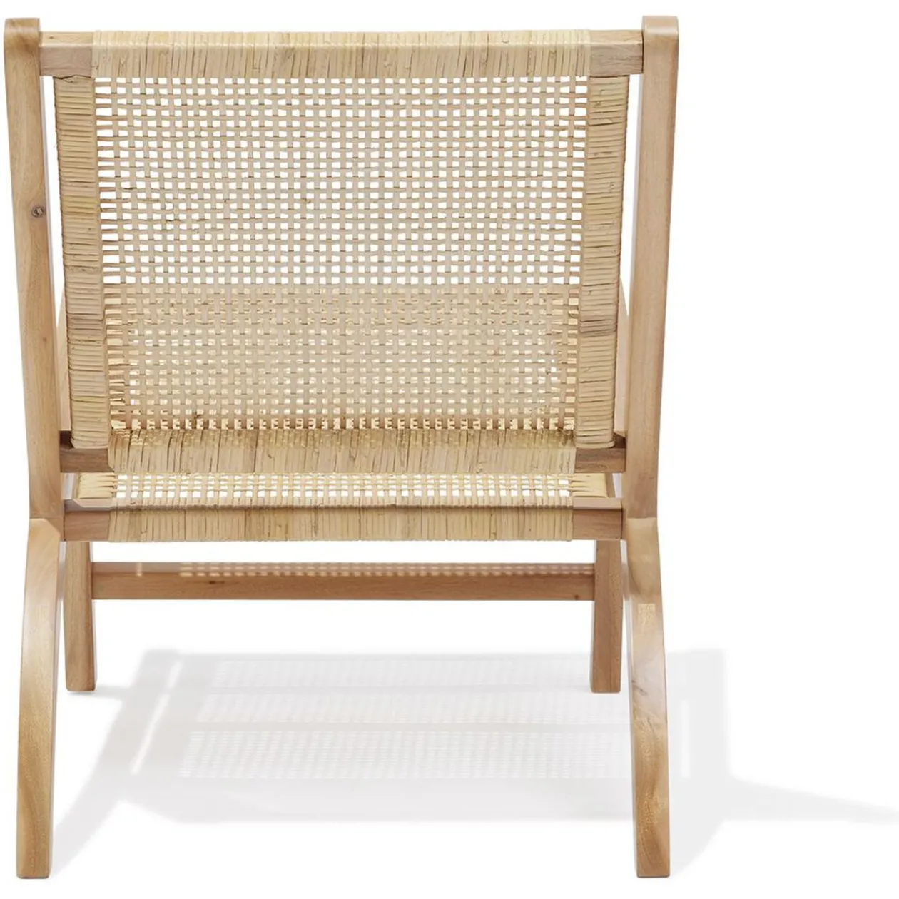 Fauteuil Nidam bois d'acajou et rotin naturel - L54xP77xH71 cm