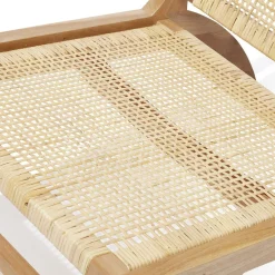 Fauteuil Nidam bois d'acajou et rotin naturel - L54xP77xH71 cm