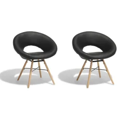 Fauteuil noir Luna x 2