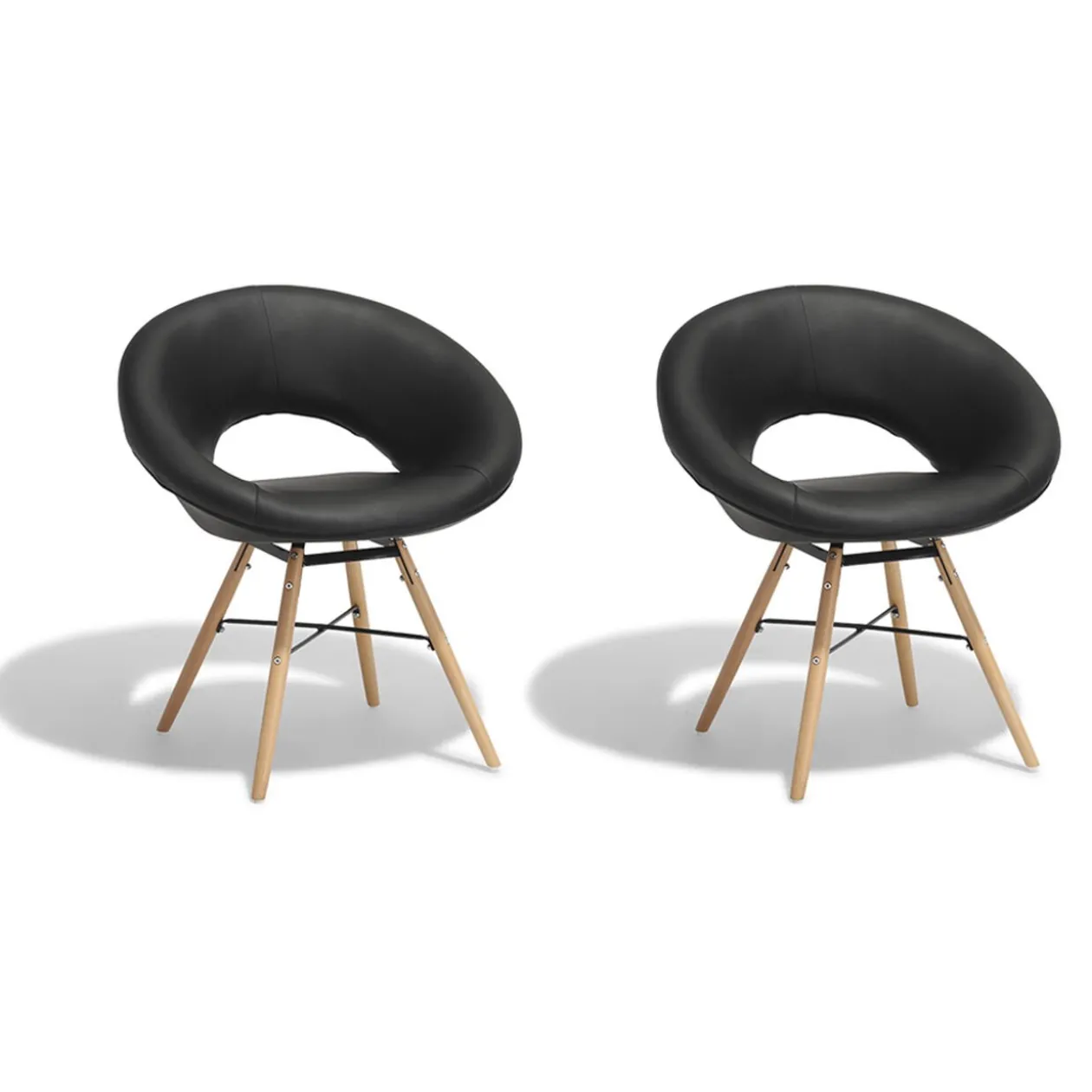 Fauteuil noir Luna x 2