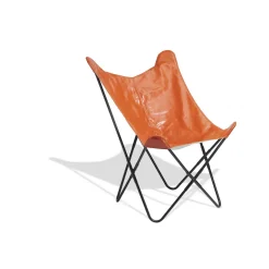 Fauteuil papillon en simili terra cotta Noa