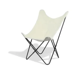 Fauteuil papillon poils courts blanc Noa
