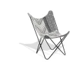 Fauteuil papillon tissu motifs noir et blanc Noa