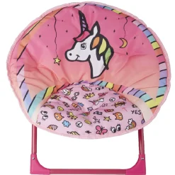 Fauteuil pliable rose motif licorne