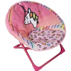 Fauteuil pliable rose motif licorne
