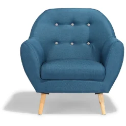 Fauteuil Royal Joseph bleu canard et gris