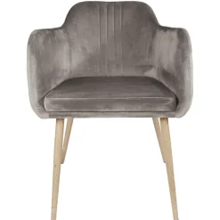 Fauteuil scandinave Théo velours gris