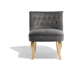 Fauteuil velours gris anthracite Ruben