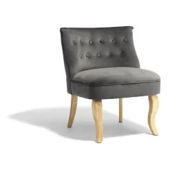 Fauteuil velours gris anthracite Ruben