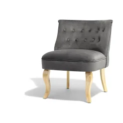 Fauteuil velours gris anthracite Ruben