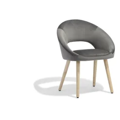 Fauteuil velours gris anthracite Manon