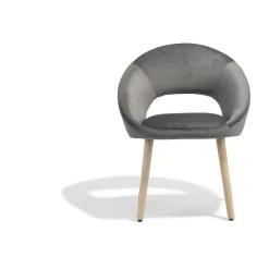 Fauteuil velours gris anthracite Manon