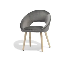 Fauteuil velours gris anthracite Manon