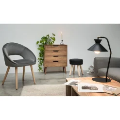 Fauteuil velours gris anthracite Manon