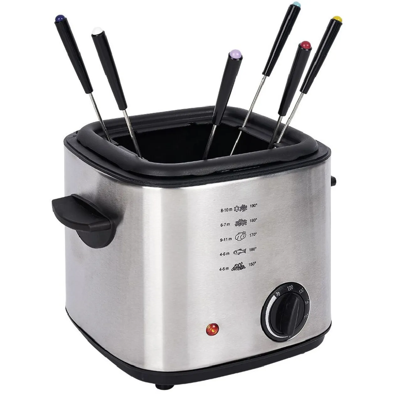 Friteuse et fondue en inox gris