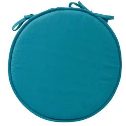 Galette de chaise bleue ronde
