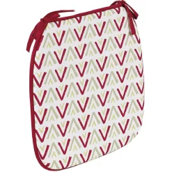 Galette de chaise carré face unie face imprimé 38x38cm x4