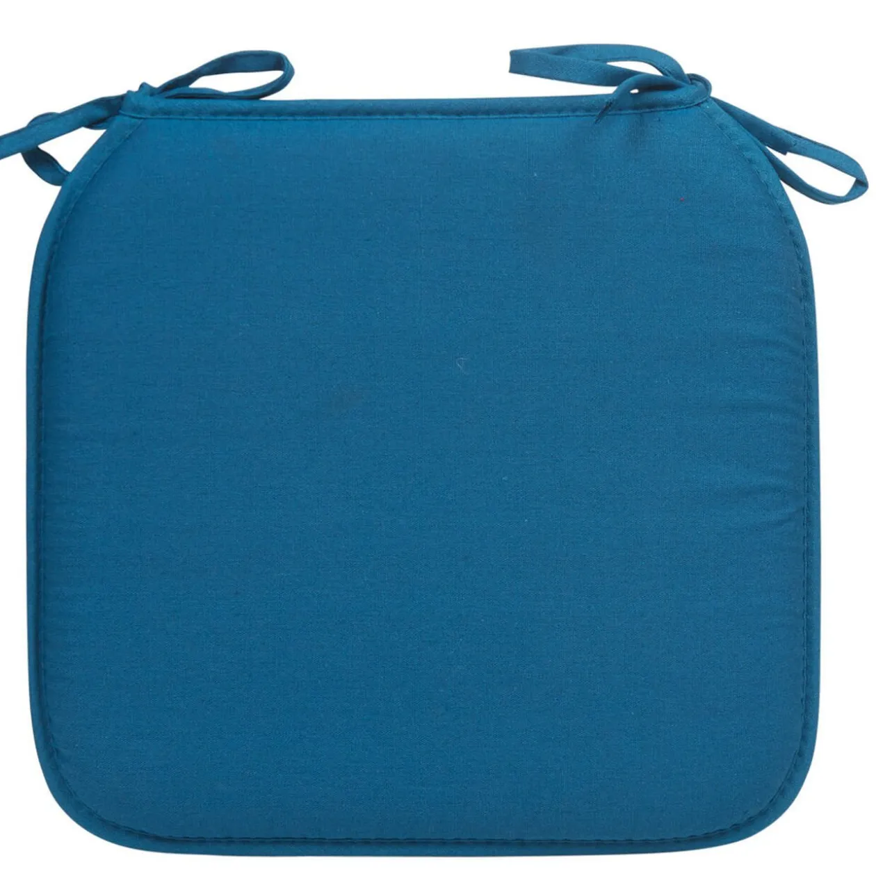 Galette de chaise carrée bleu canard